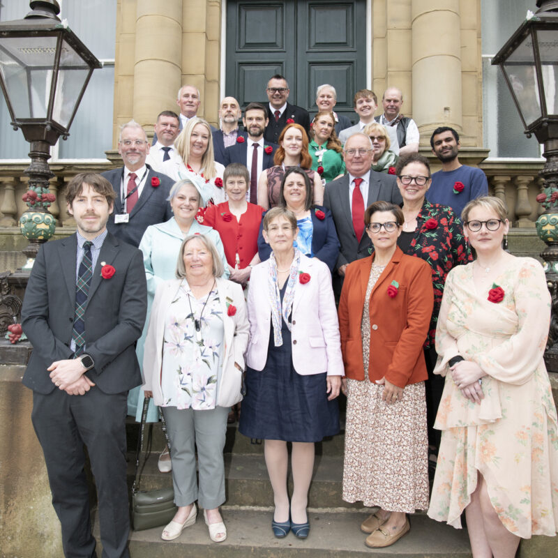 Labour Councillors on Town Hall steps